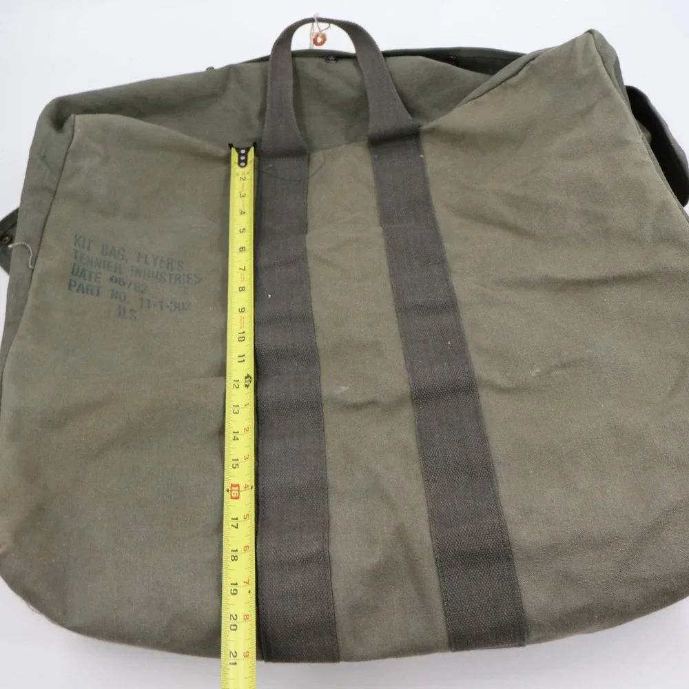 Tennier‎ Industries Flyer's Kit Bag Unisex Large Olive Drab Canvas 1982 Military
